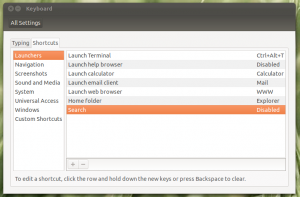 Screenshot globale Tastenkombinationen in Ubuntu Unity