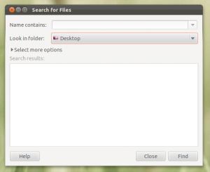 Screenshot Dateisuchdialog in Ubuntu Unity