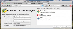 Firefox Add-On Open With unter OSX