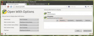 Firefox Add-On Open With unter Ubuntu