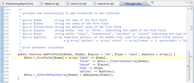 Screenshot: Zend Studio Code-Fenster in der Schriftart 'Consolas'