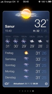 Wettervorhersage für Sanur/Bali - iPhone Wetter Widget