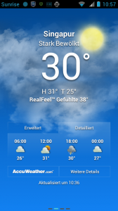 Wettervorhersage für Singapore - Motorola Wetter Widget