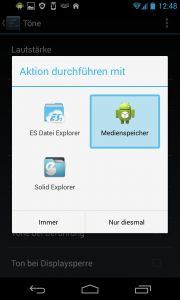 Android App Auswahlbildschirm