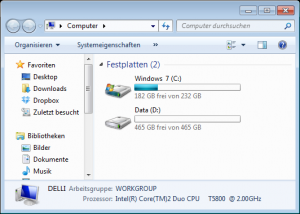 Windows 7 Arbeitsplatz