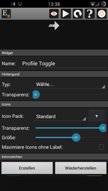 Elixir 2 Widget Einstellungen