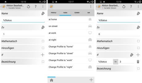 Tasker Tasks zum direkten Profilwechsel