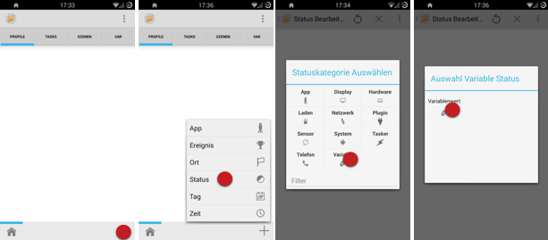 Profil erstellen in Tasker