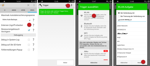 Trigger Aufgabe erstellen mit WLAN Auslöser