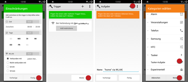 Trigger Aufgabe erstellen mit WLAN Auslöser