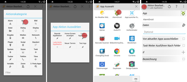 Tasker Aufgabe mit App-Start