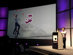 Chris Pojer auf der JSConf EU 2017 in Berlin